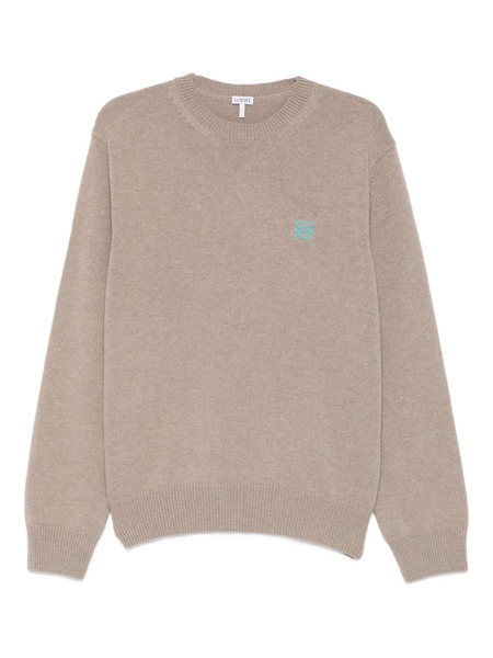  Loewe Logo-embroidered Crew-neck Sweater - Grey 