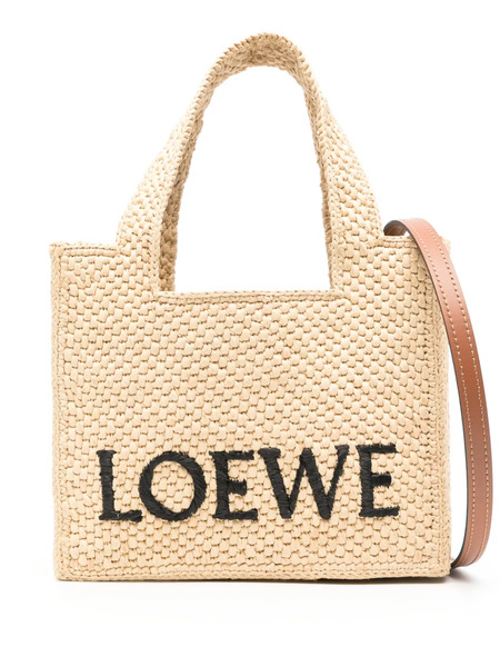  Loewe Mini Loewe Font Tote Bag - Neutrals 