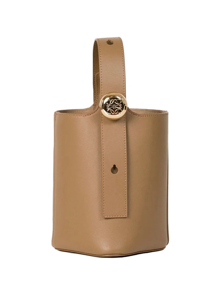  Loewe Mini Pebble Leather Bucket Bag - Brown 