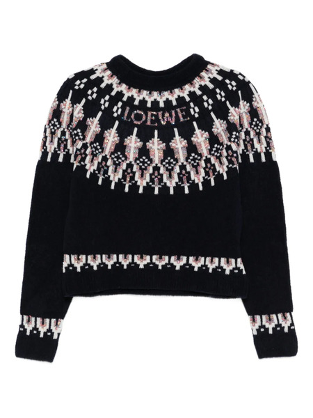  Loewe Patterned Crew-neck Sweater - Blue 