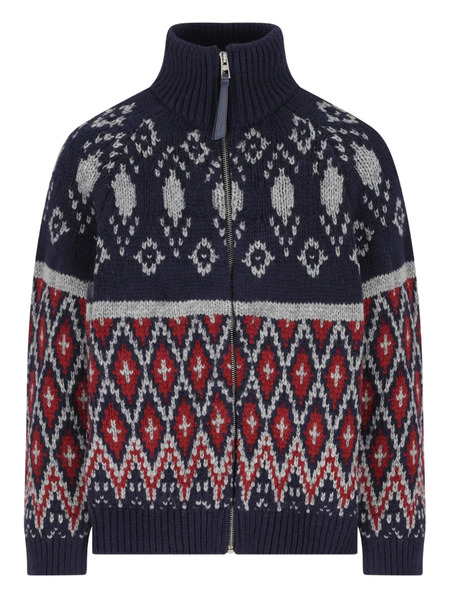  Loewe Patterned Zip Sweater - Blue 