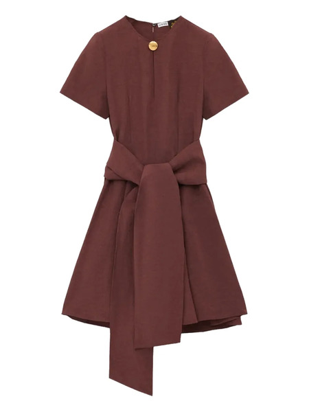  Loewe Pebble Anagram Mini Dress - Brown 
