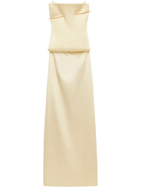  Loewe Pin Open-back Silk Maxi Dress - Neutrals 