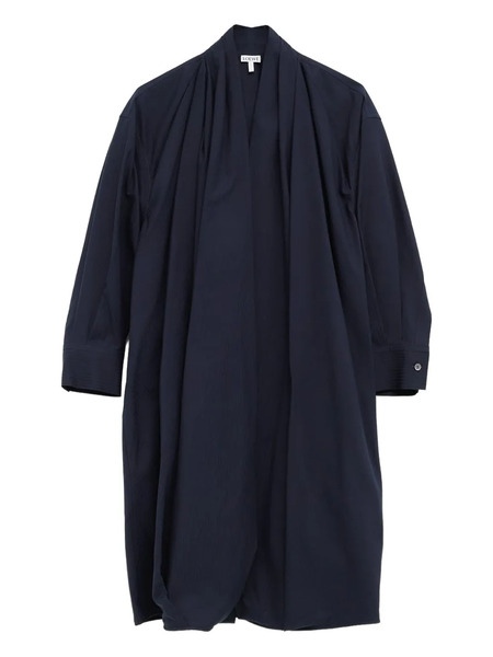  Loewe Pinstripe Draped Dress - Blue 