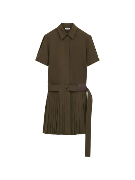  Loewe Pleated Belted Mini Dress - Green 