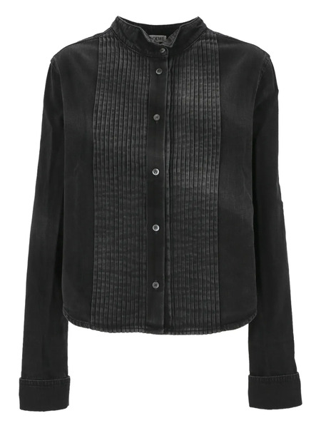  Loewe Pleated Denim Shirt - Black 