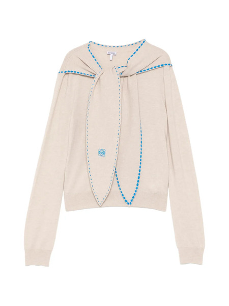  Loewe Scarf Knitted Top - Neutrals 