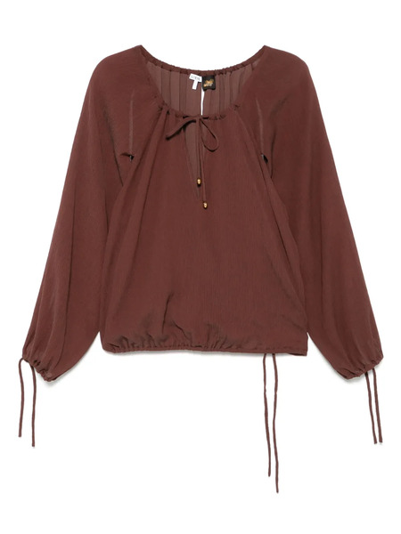  Loewe Seersucker Blouse - Brown 