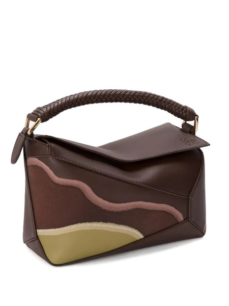  Loewe Small Puzzle Edge Landscape Tote Bag - Brown 