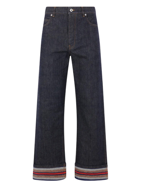  Loewe Striped-hem Cuffed Jeans - Blue 
