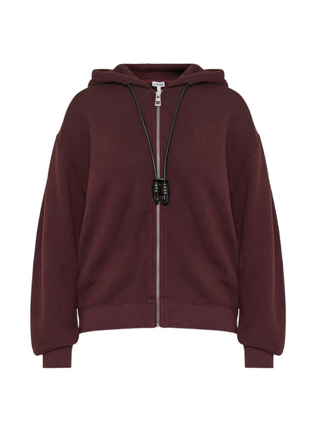  Loewe Zip Hooded Sweater - Red 