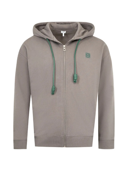  Loewe Zip-up Hooded Sweatshirt - Grey 