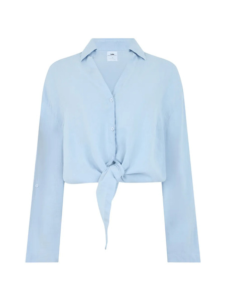  Lois Jeans Tie Front Blouse - Blue 