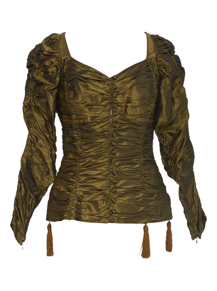  Lolitta Pre-owned Lempicka Draped Silk Top - Green 