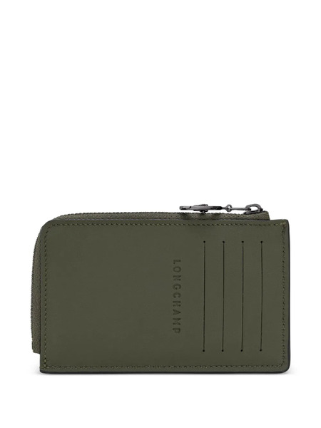  Longchamp Embossed Leather Cardholder - Green 