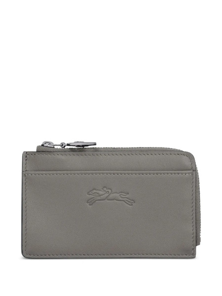  Longchamp Le Pliage Textured Leather Cardholder - Grey 