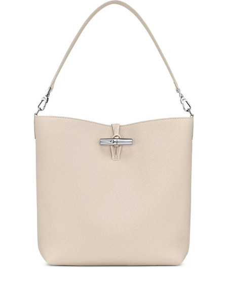  Longchamp Medium Le Roseau Grained-leather Shoulder Bag - Neutrals 