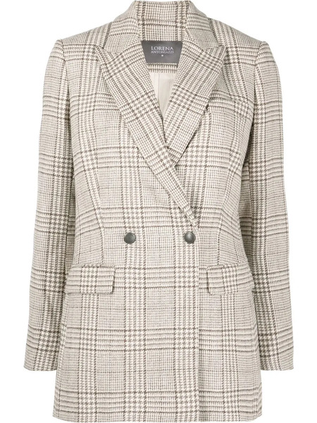  Lorena Antoniazzi Check-pattern Patch Blazer - Neutrals 