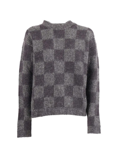  Lorena Antoniazzi Chequered Sweater - Grey 