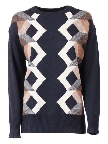  Lorena Antoniazzi Geometric-pattern Sweater - Blue 