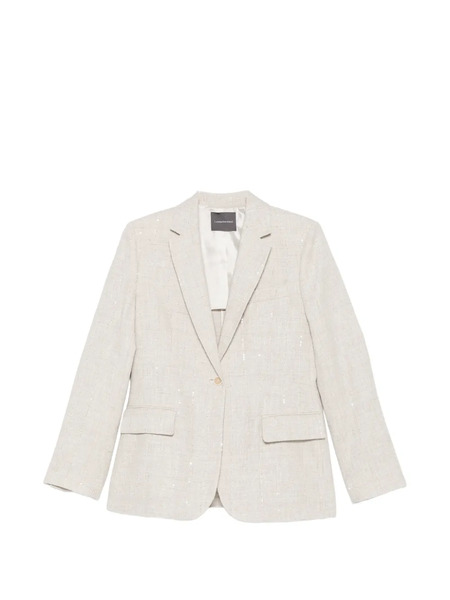  Lorena Antoniazzi Sequin Single-breasted Blazer - Neutrals 