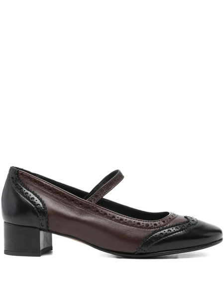  Lorena Paggi Leather Brogue Pumps - Black 