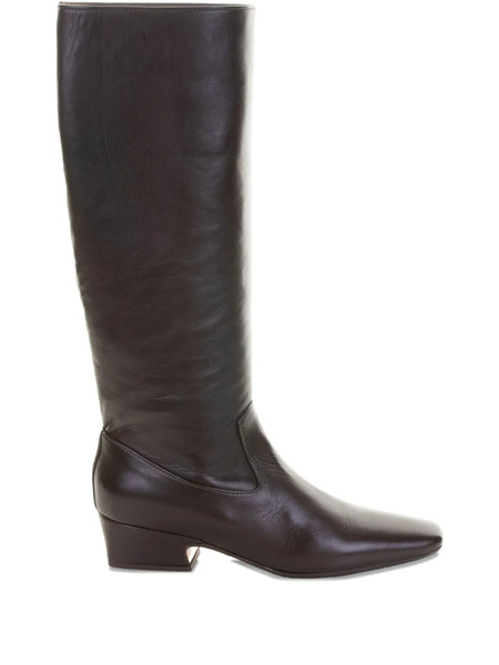  Lorena Paggi Square-toe Leather Boots - Brown 