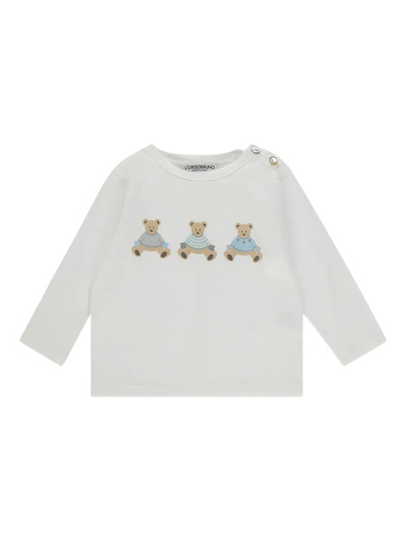  L'orsobruno Teddy Bear-print T-shirt - Blue 