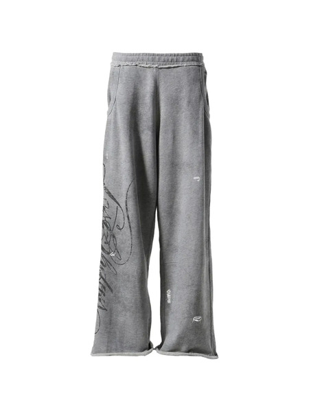  Lostshdws Distressed-script Track Pants - Grey 