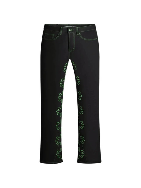  Lostshdws Floral-embroidered Jeans - Black 
