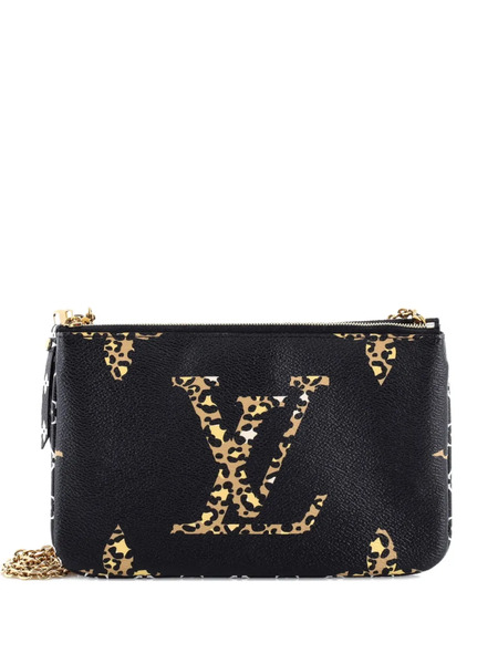  Louis Vuitton Pre-owned Double Zip Pochette Limited Edition Jungle Monogram Giant Clutch Bag - Black 
