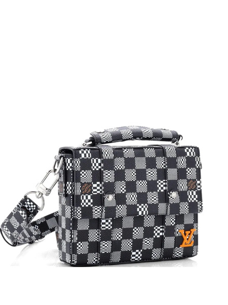  Louis Vuitton Pre-owned Flap Soft Trunk Messenger Bag Limited Edition Distorted Damier Crossbody Bag - Black 