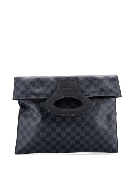 Louis Vuitton Pre-owned Fold Over Portfolio Handbag Damier Cobalt Clutch Bag - Blue 