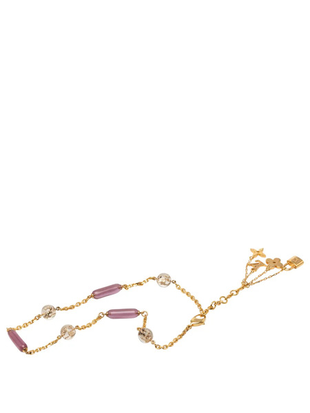  Louis Vuitton Pre-owned 2007-2011 Gold Plated Sautoir Bulles Inclusion Station Charm Necklace Costume Necklace 