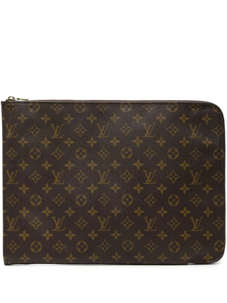  Louis Vuitton Pre-owned 1995 Monogram Poche Documents Portfolio Business Bag - Brown 