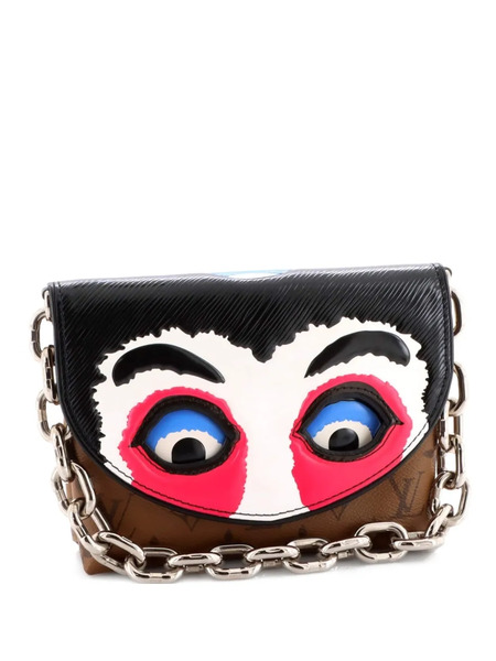  Louis Vuitton Pre-owned Pochette Kabuki Printed Epi Leather And Reverse Monogram Canvas Clutch Bag - Brown 