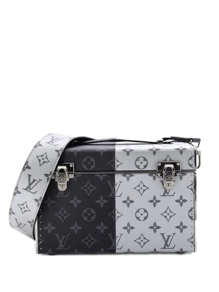  Louis Vuitton Pre-owned Trunk Monogram Eclipse Split Canvas Mini Shoulder Bag - Black 