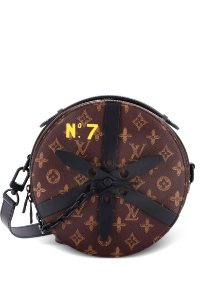  Louis Vuitton Pre-owned Wheel Box Bag No.7 Trunk L'oeil Vintage Monogram Canvas Crossbody Bag - Brown 