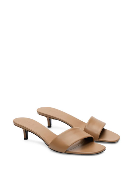  Loulou De Saison Andy Thick Strap Kitten Heel Mules - Neutrals 