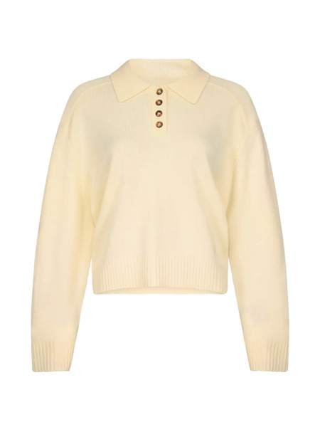  Loulou De Saison Button Polo Top - Yellow 