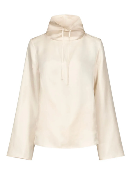  Loulou De Saison Cyna Drawstring-neck Top - Neutrals 
