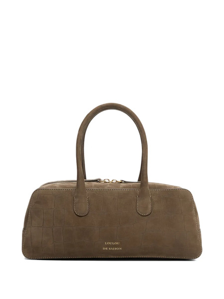  Loulou De Saison Mawi Crocodile-effect Rectangular-shape Shoulder Bag - Brown 