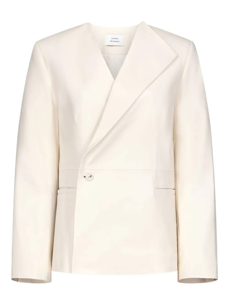  Loulou De Saison Paoli Asymmetric Leather Jacket - Neutrals 