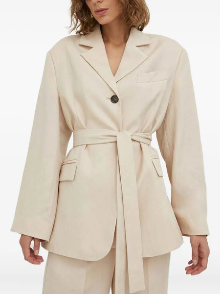  Lovechild Belted Notched-lapel Blazer - Neutrals 