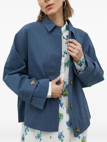  Lovechild Collared Button-cuff Jacket - Blue 