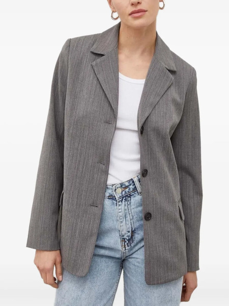  Lovechild Pinstripe Three-button Blazer - Grey 