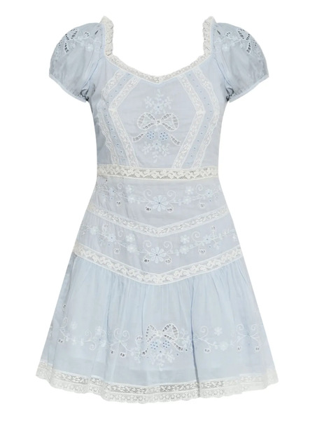  Loveshackfancy Belvine Lace Mini Dress - Blue 