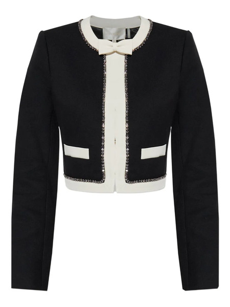  Loveshackfancy Bow Embellished Jacket - Black 