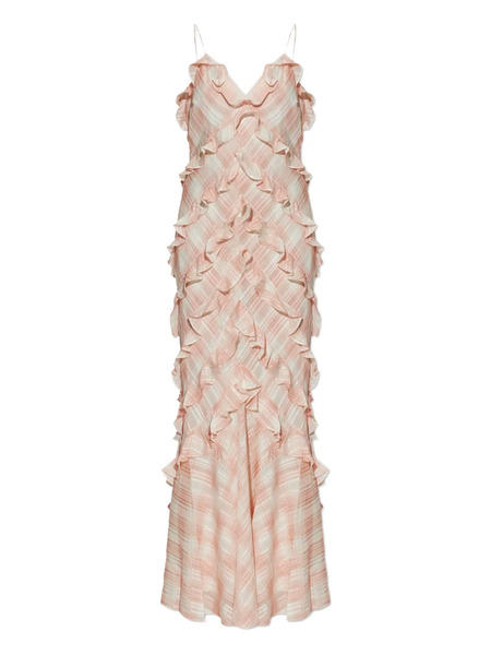  Loveshackfancy Ellietta Ruffled Plaid Dress - Pink 