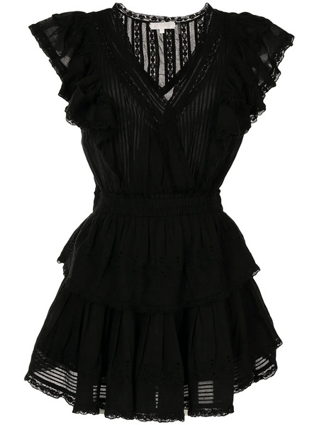  Loveshackfancy Gwen Ruffle Mini Dress - Black 